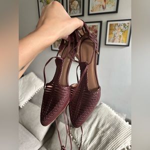 Ulla Johnson Milina Heel leather shoes in burgundy size 37